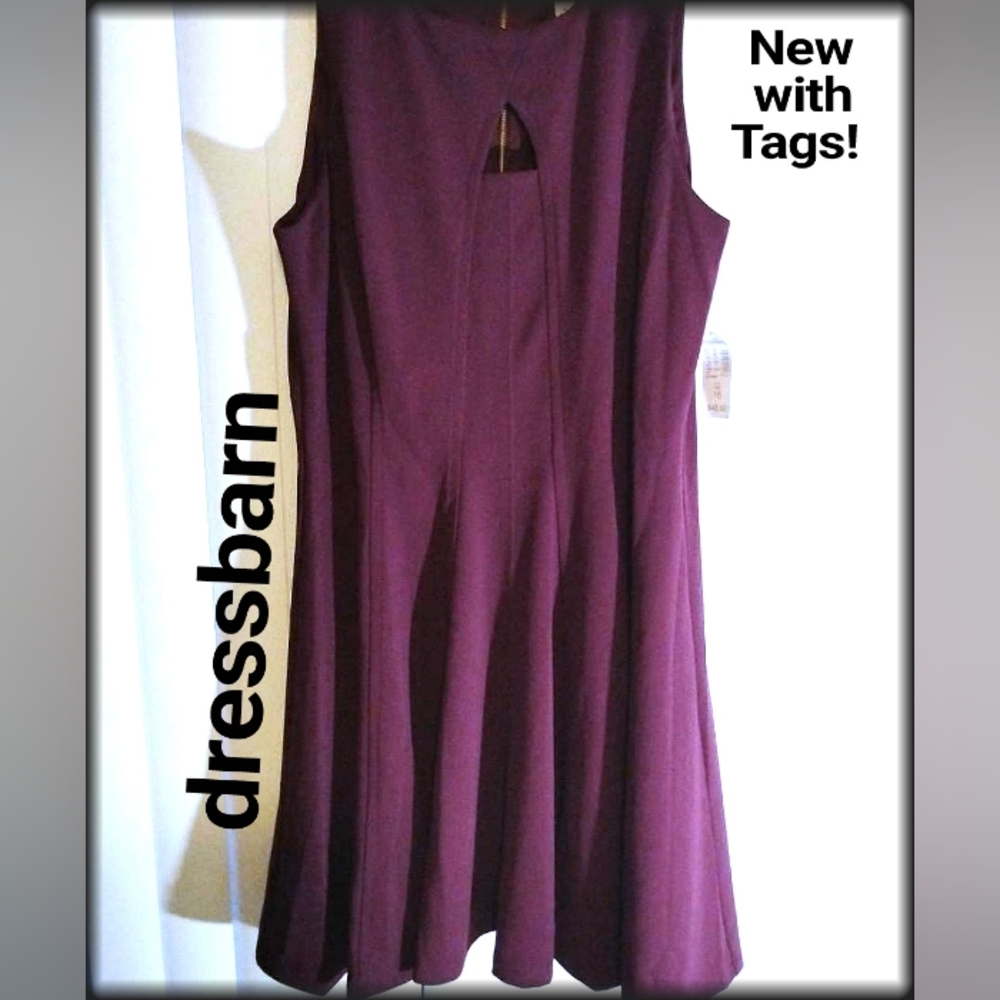 NEW DB Established 1962 plus size Plum Sleeveless Keyhole Fit & Flare Midi Dress